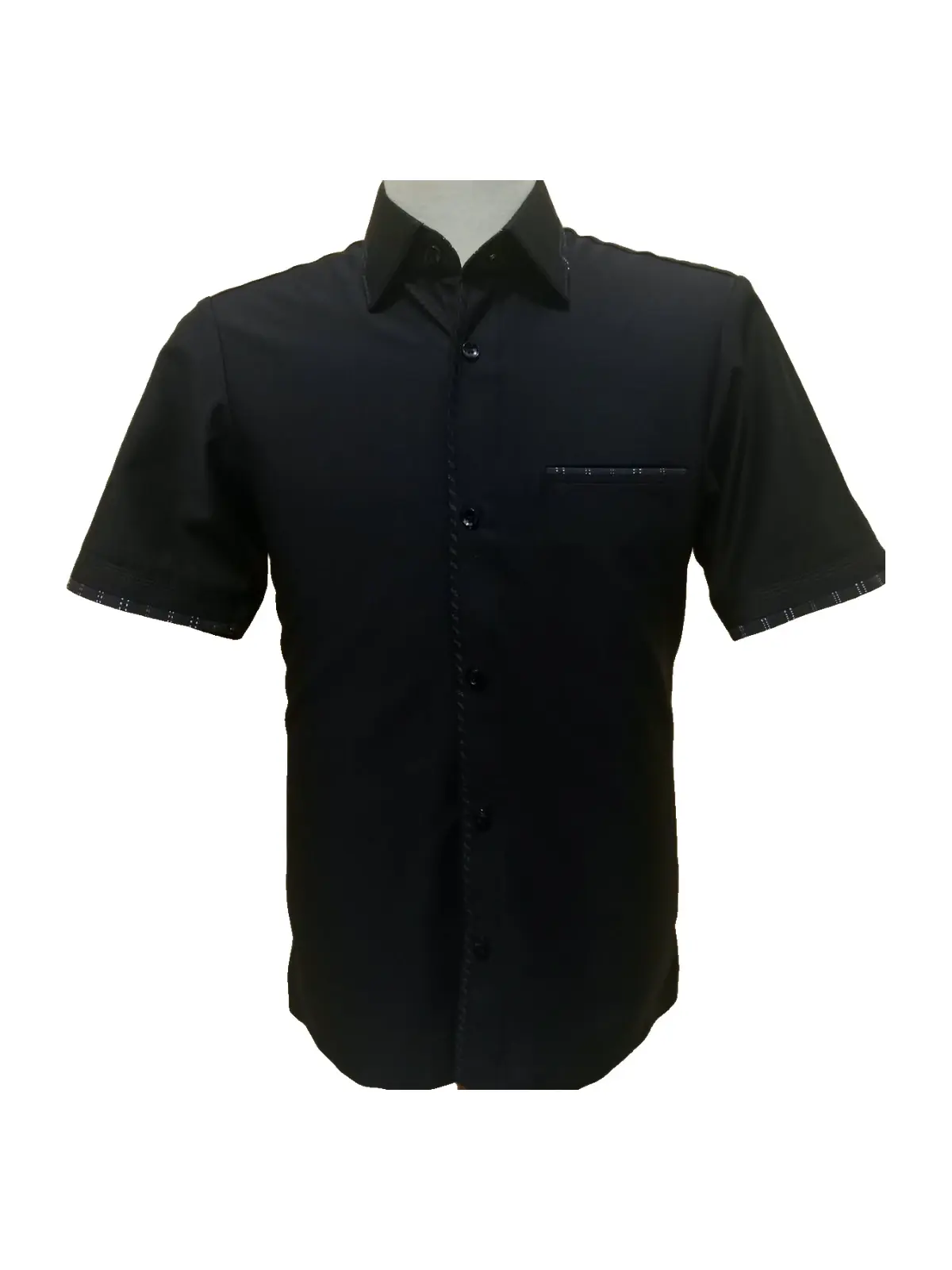 Kemeja Hitam List Halus, foto 1 dari 2